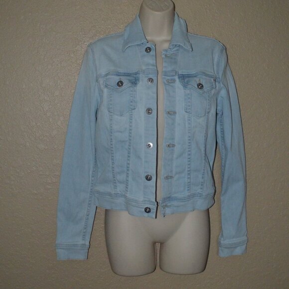 NWOT $225 Sz S AG Adriano Goldschmied Light Blue Denim Robyn Slim Jacket - Picture 1 of 6
